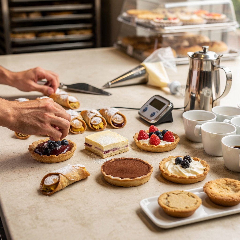 Nonna's Oven artisan preparing fresh Italian pastries and baked goods in Cambridge, MA